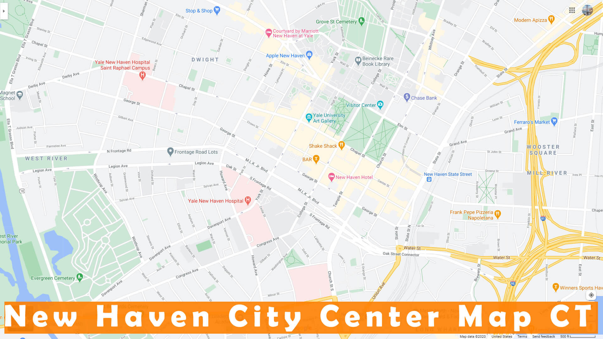 New Haven City Center Map CT